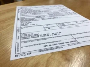 Sample DD-214 document